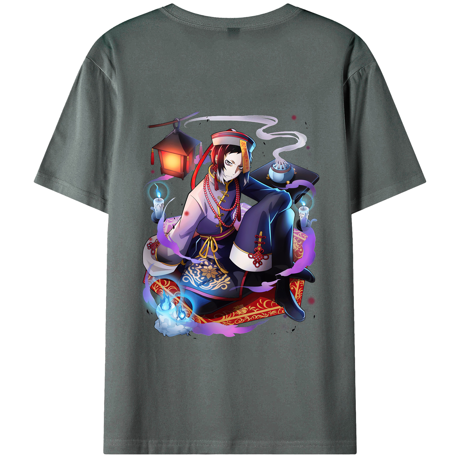 （画像用） 文豪ストレイドッグス Bungo Stray Dogs 綿100％ メンズ半袖Tシャツ（バックプリント） 通気性